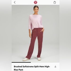 Lululemon Split-Hem Softstreme Pants- Red Merlot